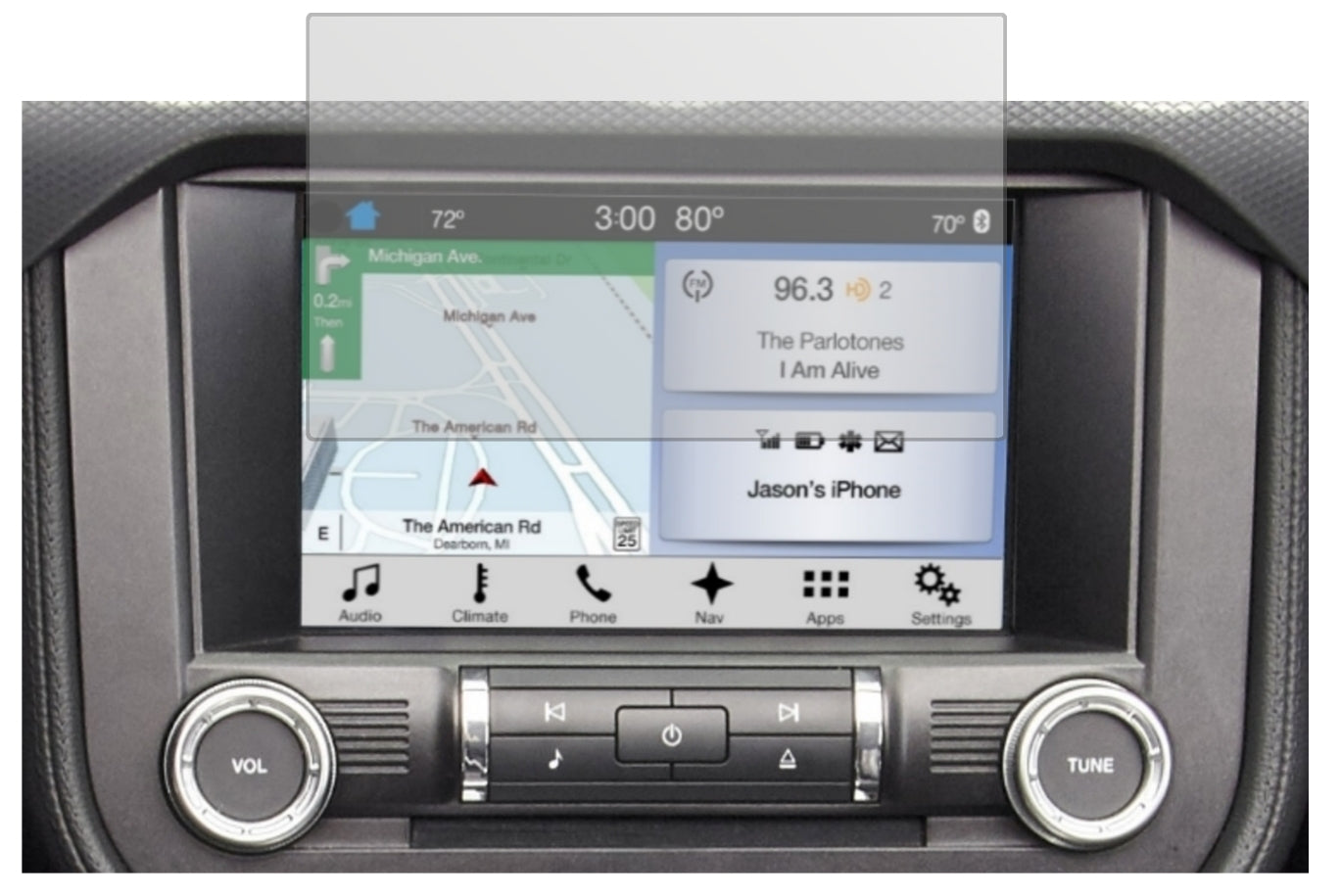 Display-Schutzfolie passend für Ford Mustang Touchscreen Display