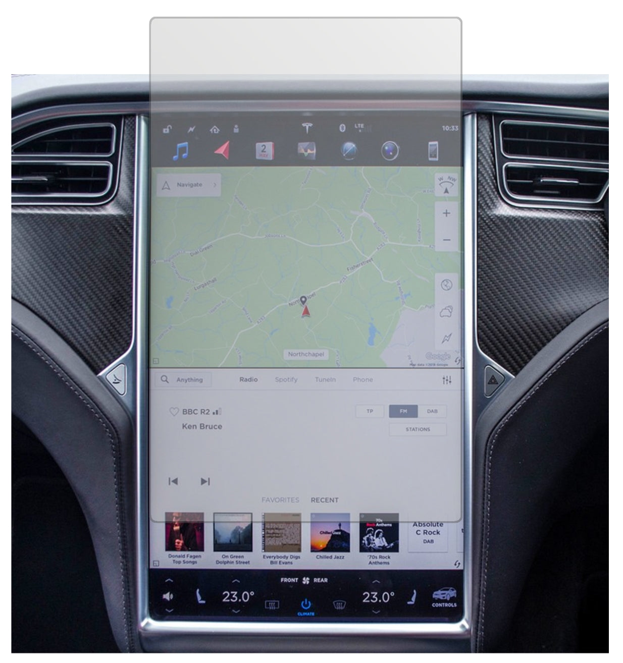 Display-Schutzfolie passend für Tesla Model X Touchscreen Display